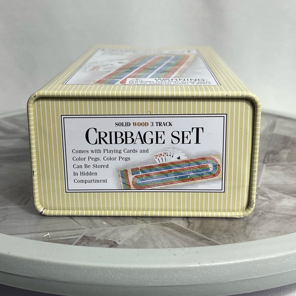 Vintage 2003 Solid Wood 3-Track Cribbage Game Set w/ Cards & Pegs, Target - Picture 4 of 5